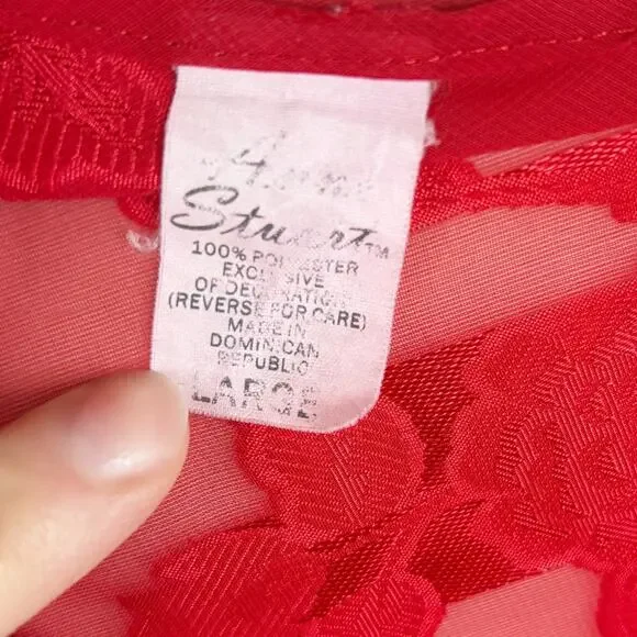 Vintage Anne Stuart Lace Nightie Large Red - Picture 8 of 11
